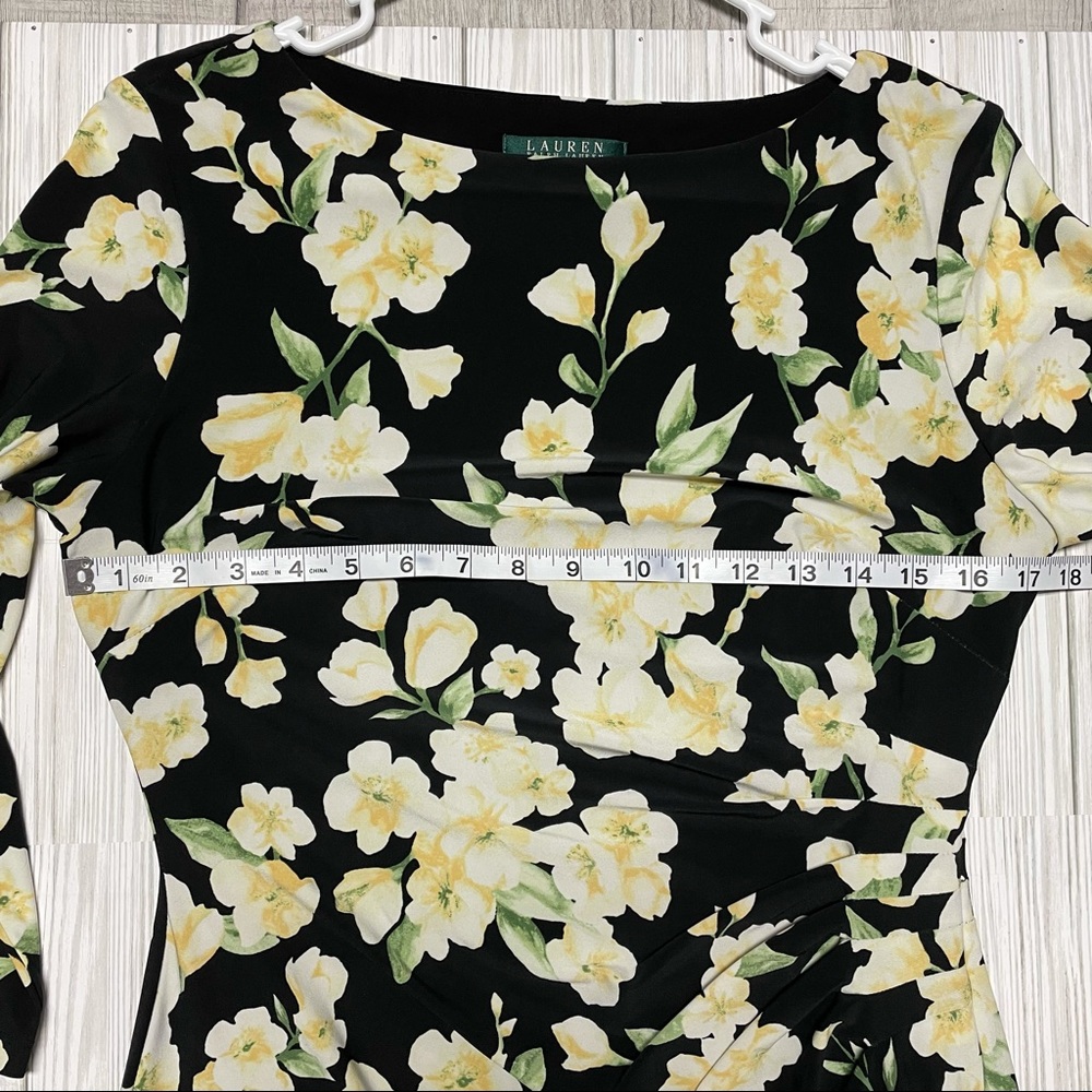 Lauren Ralph Lauren Floral Print Jersey midi dress long sleeve. - Picture 10 of 14